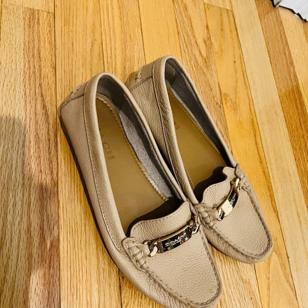 Coach Marley Beige Driver Moccasin Loafers Women's Size 8 B - Picture 4 of 16